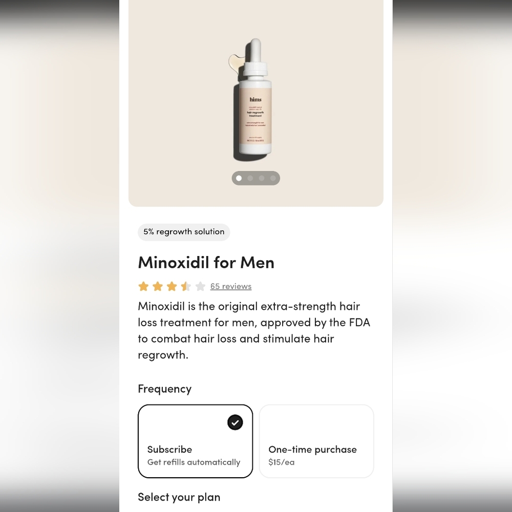 HIMS Hair Regrowth Treatment 2 Bottles